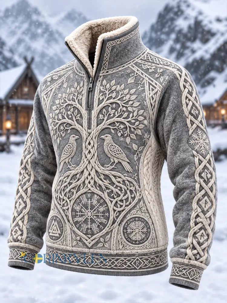 Kvinnors vikinga-stil fleece-fodrad långärms sweatshirt - A / S