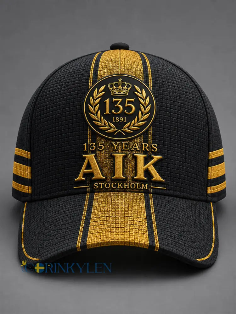Mäns AIK Svartgult Fotboll Baseball Caps - som bild / 58CM: