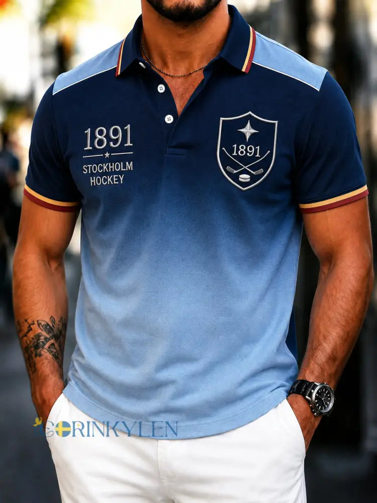 Mäns Djurgården ishockey Gradient Polo tröj - som bild / S