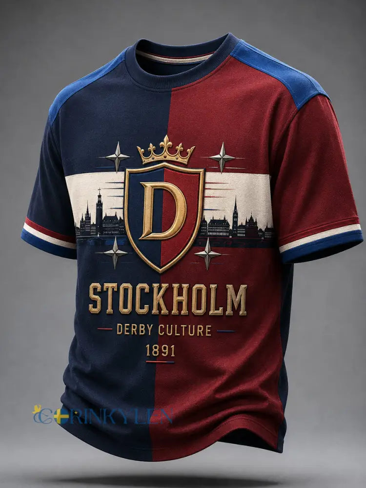 Mäns Djurgården ishockeykrona T-shirt - som bild / S