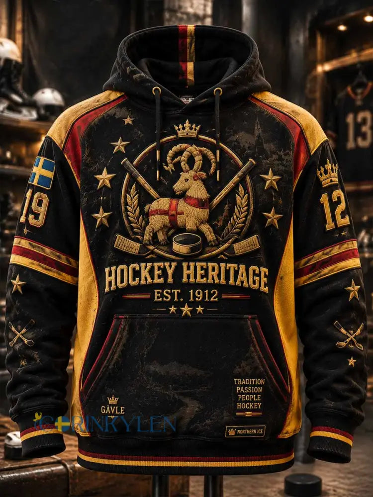 Mäns ishockeyklubb mönster tryckt tröj - som bild / S