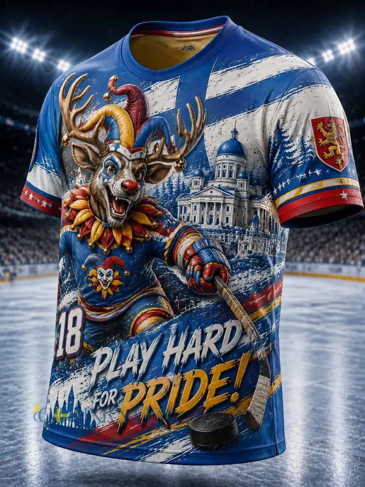 Mäns Jokerit Hockey Retro Traditionell tryck T-shirt - som bild / S