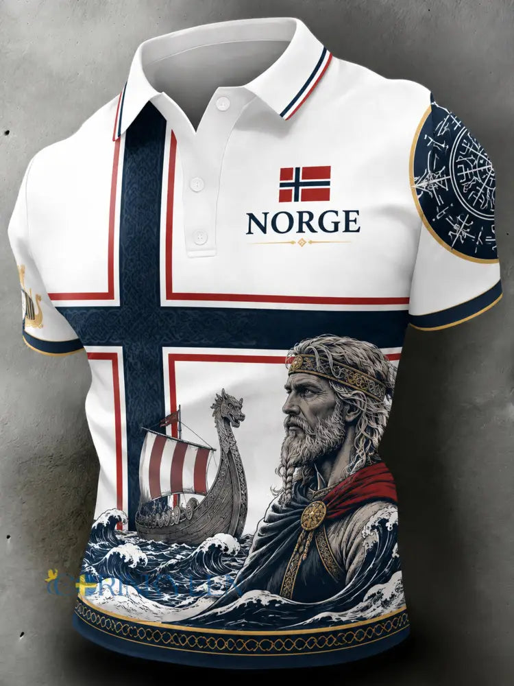 Mäns matchande stil: norska fotbollsfan Kultur & hejar konst Print Polo Print - A / S