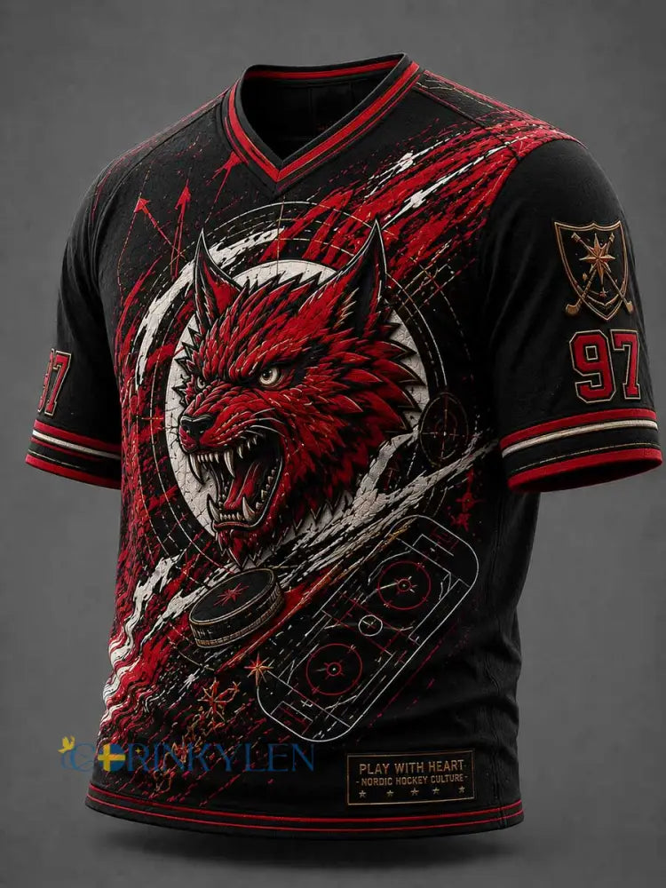 Mäns Retro 1897 Traditionella Hockey Team tryckt T-shirt - som bild / S