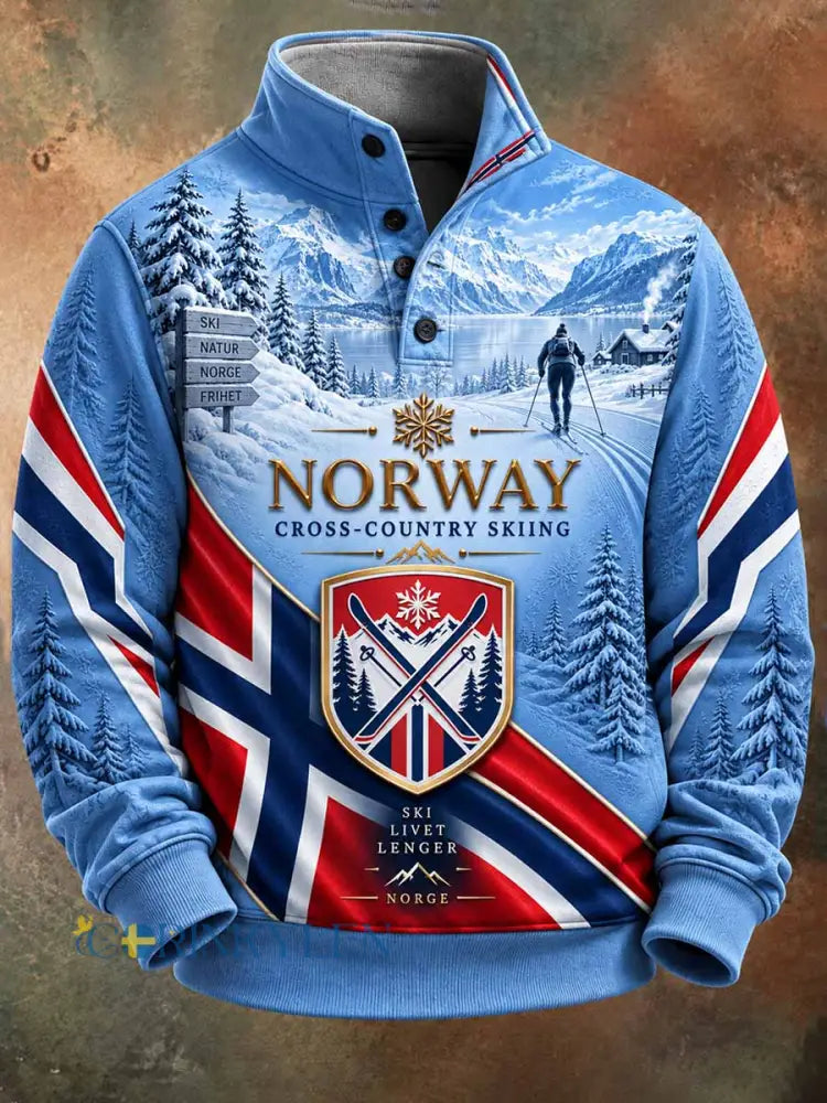 Mäns Retro skidmönster Skriv ut tröjar - som bild / M