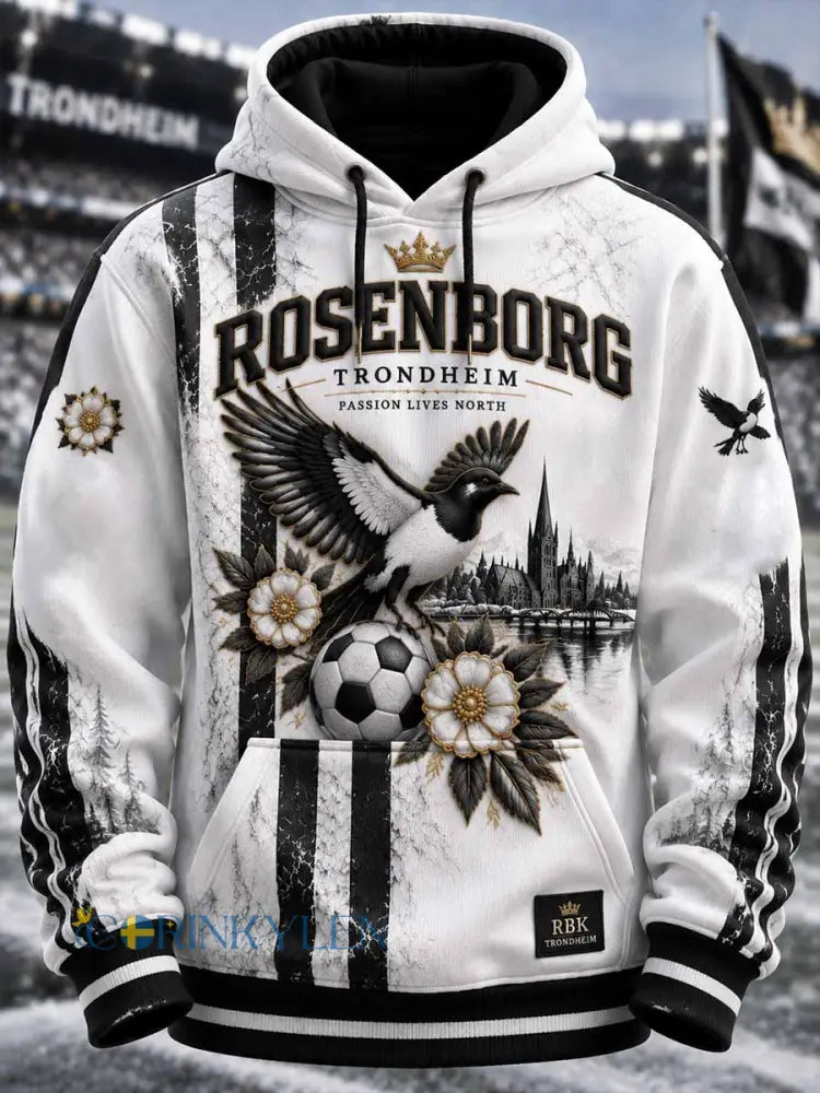 Mäns Trondheim Fotboll lag mönster Print Sweatshirt - som bild / S