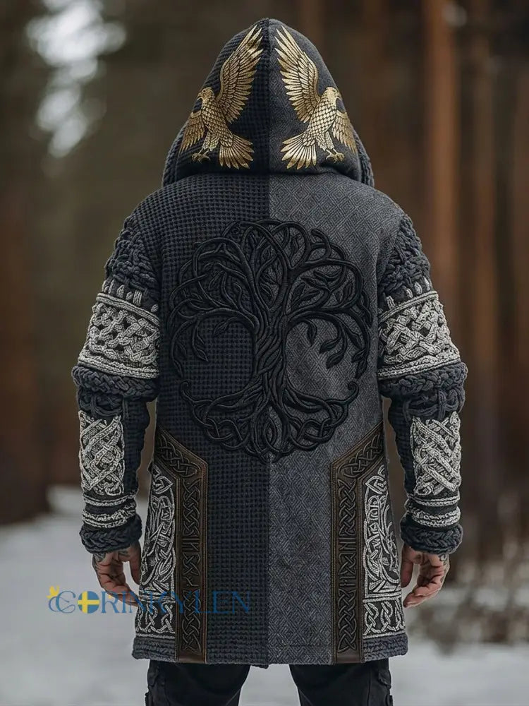 Mäns Vintage Svenska Birka Vikingaveckor Hooded cardigan - grå / S