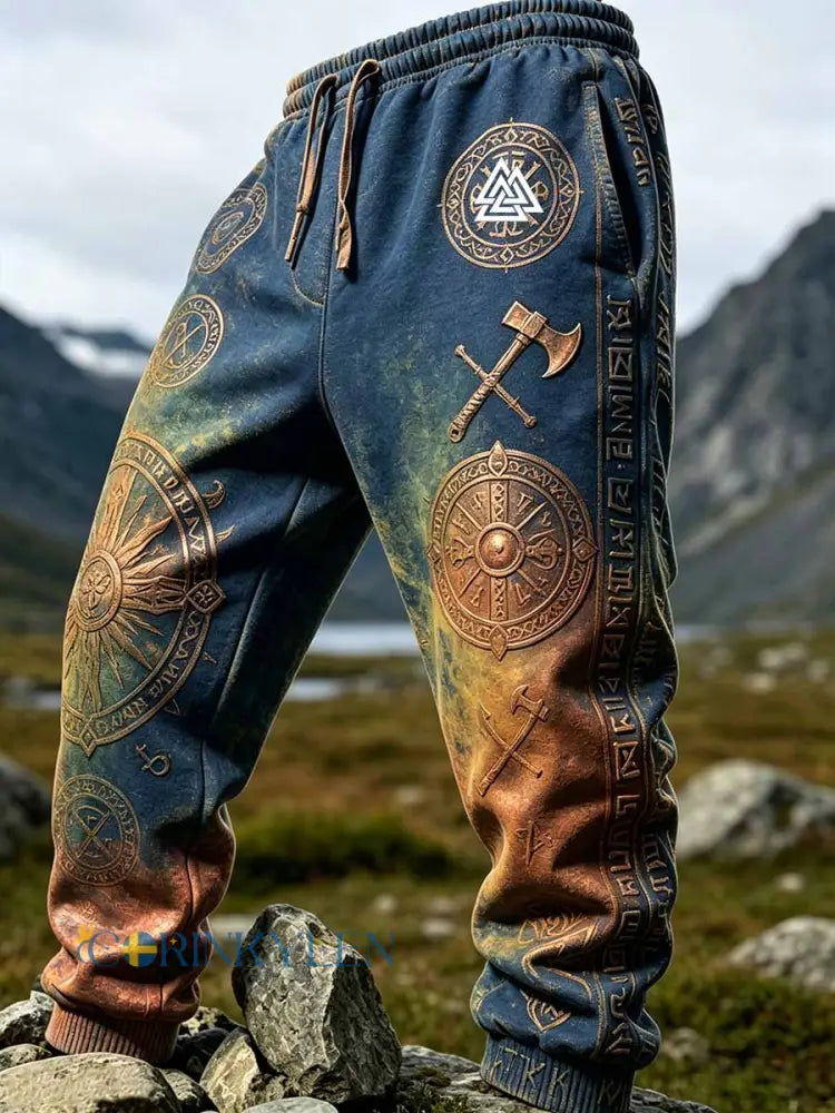 Mansbyxor med äldre vikingamönster i konststil - som bild / S