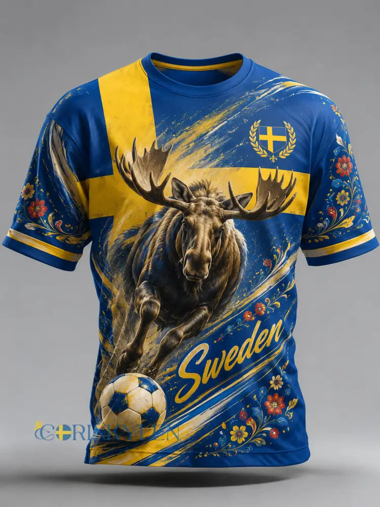 Manslig fotbollssupporterkonsttryck – T-shirt med korta ärmar - A / S