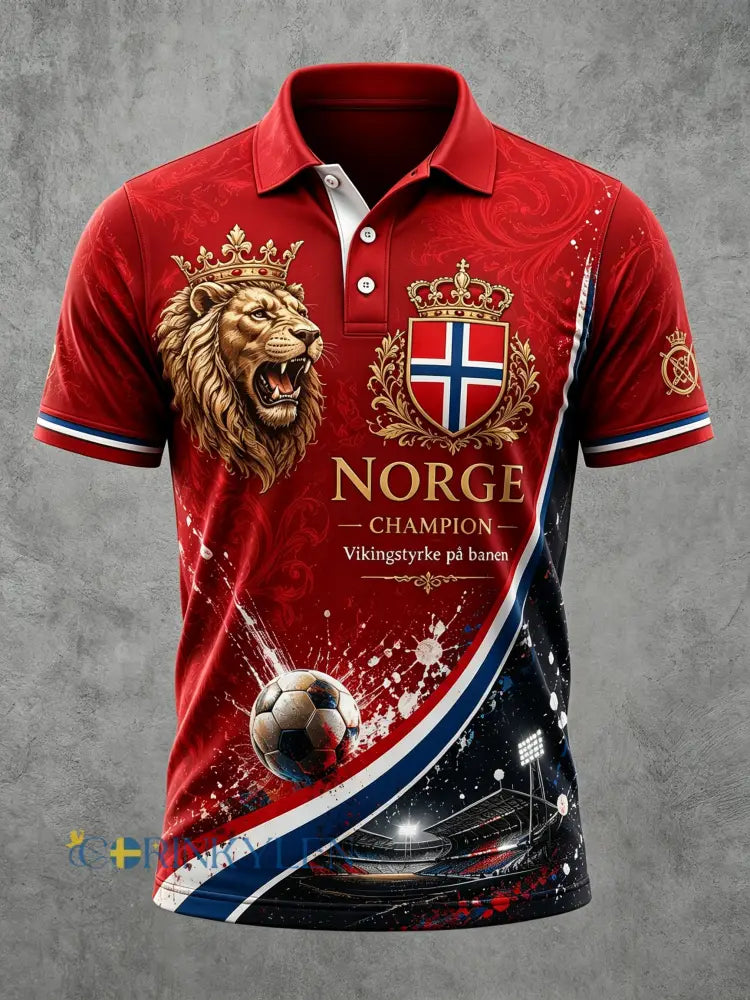 Manspolskort med norsk vikingtema patriotisk kulturell konsttryck - S