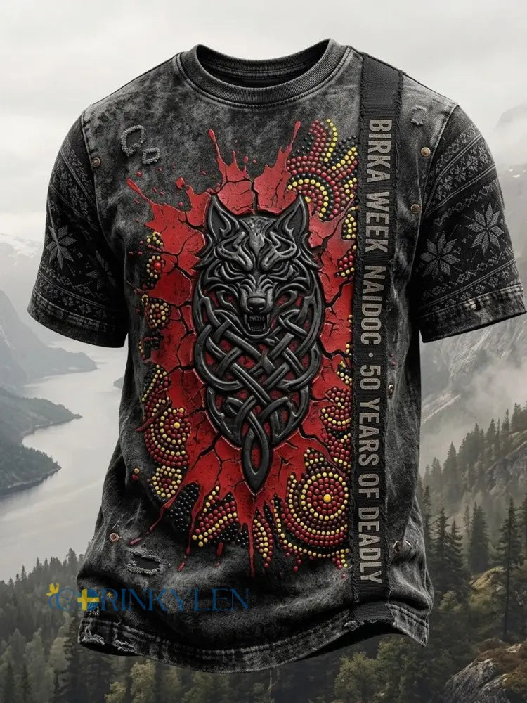 Mansvintage svensk Birka Vikingaveckor T-shirt med korta ärmarna - grå / S