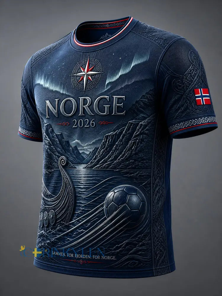 Retro 2026 Norge “Forward” Totem Casual T-shirt - som bild / S