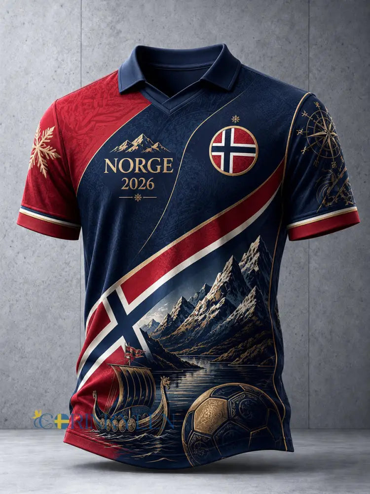 Retro 2026 Norsk fotbolls T-shirt Klassisk Sport T-shirt - som bild / S