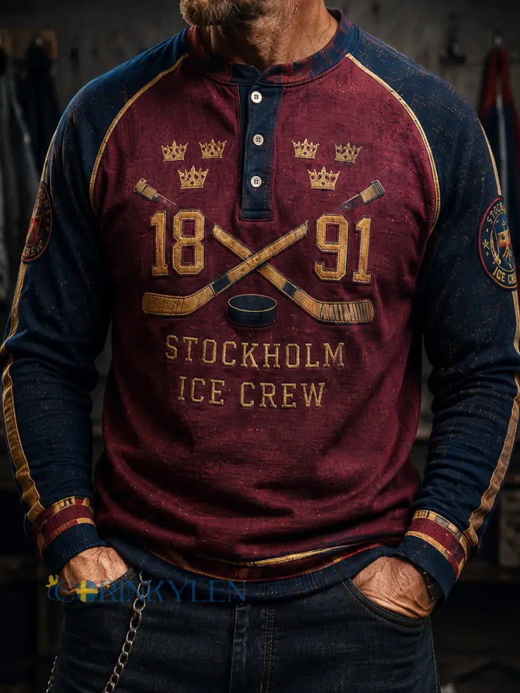 Retro Djurgården Hockey Classic Henley - som bild / S