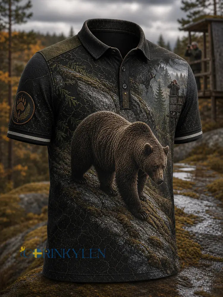 Retro Finsk konst Skriv ut Casual Polo tröj - A / S