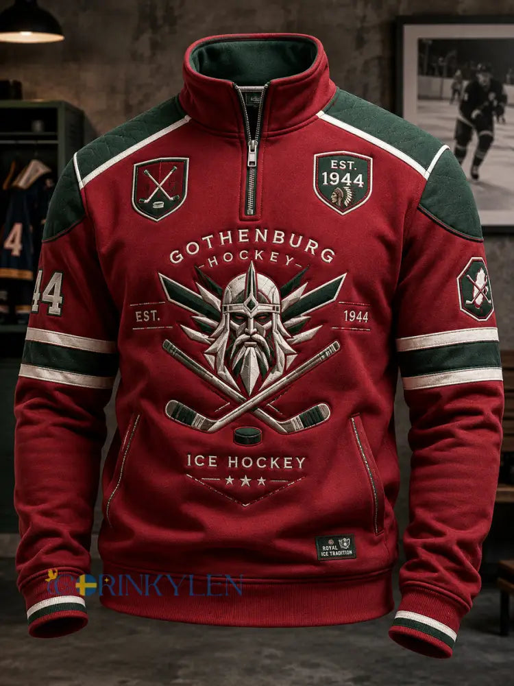 Retro Göteborgshockey-supporter sweatshirt med dragkedja - som bild / S