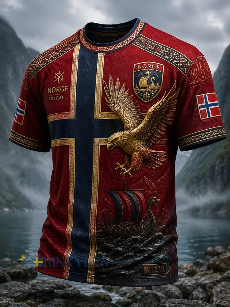 Retro nordiskt grafiskt vardagst-shirt i vikingastil - A / S