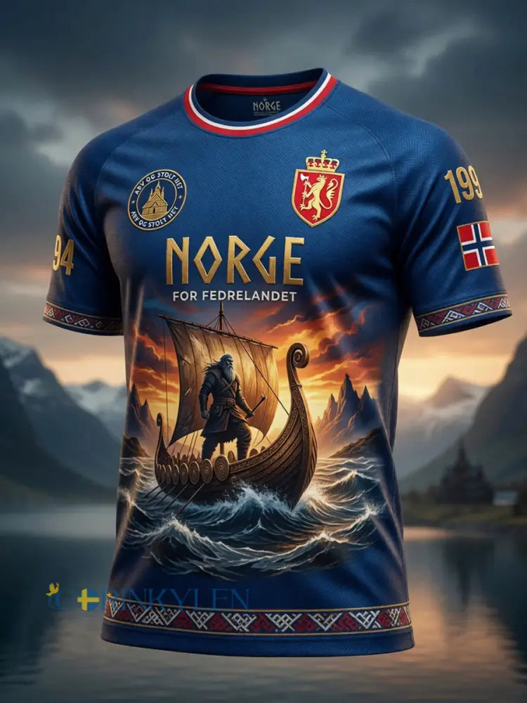 Retro Norge 2026 “Framåt” Artistisk Lättvikts-T-shirt - som bild / S