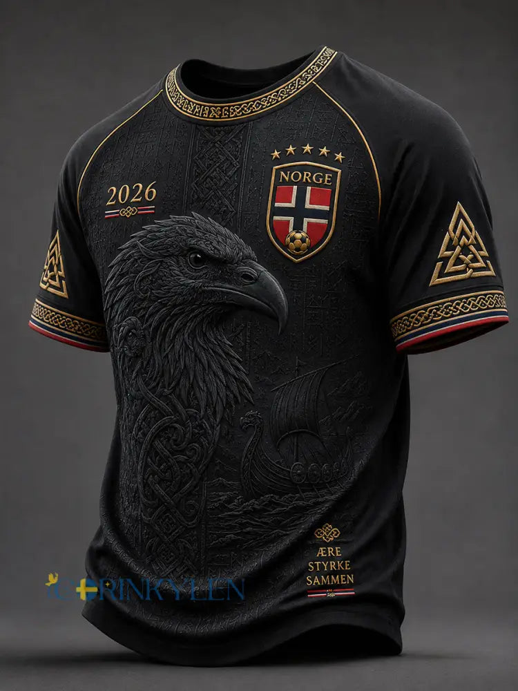 Retro norsk fotbollsfanart-print avslappnad t-shirt - A / S