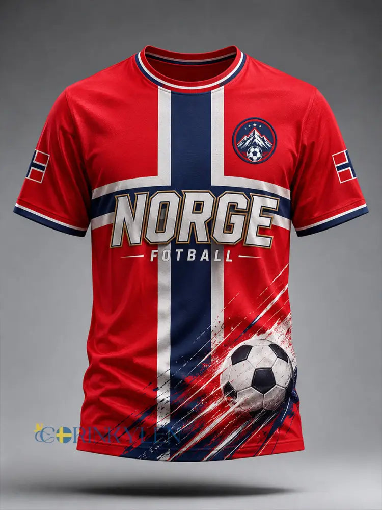 Retro norsk fotbollsfanart-print avslappnad t-shirt - A / S