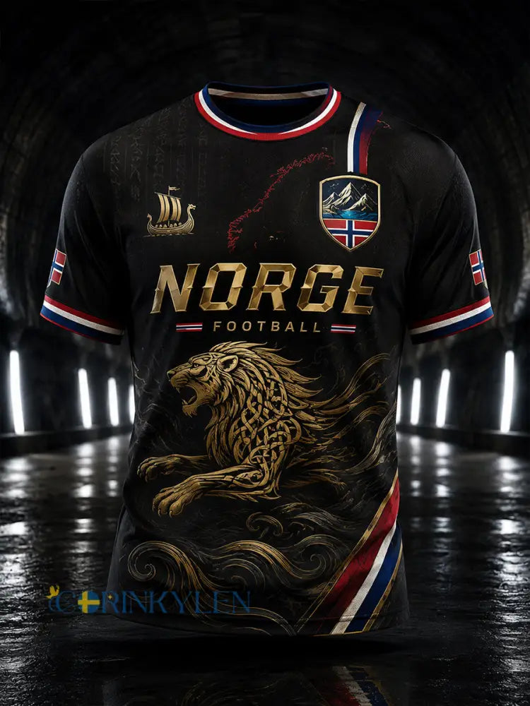 Retro norsk fotbollsfanart-print avslappnad t-shirt - A / S