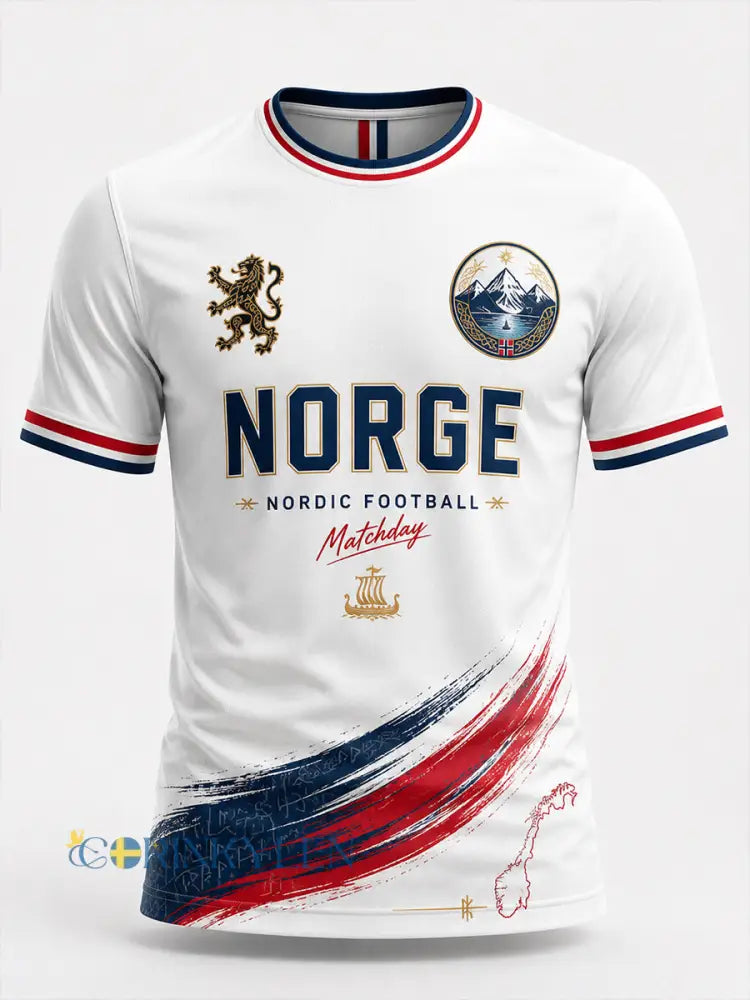 Retro norsk fotbollsfanart-print avslappnad t-shirt - A / S