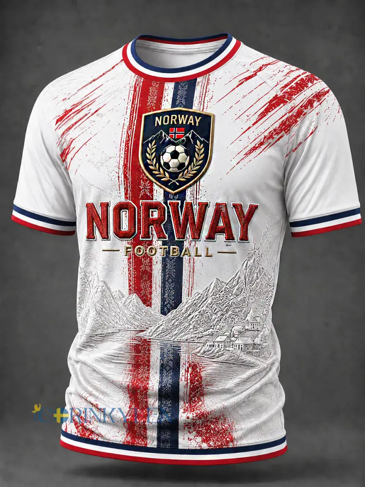 Retro norsk fotbollsfanart-print avslappnad t-shirt - A / S