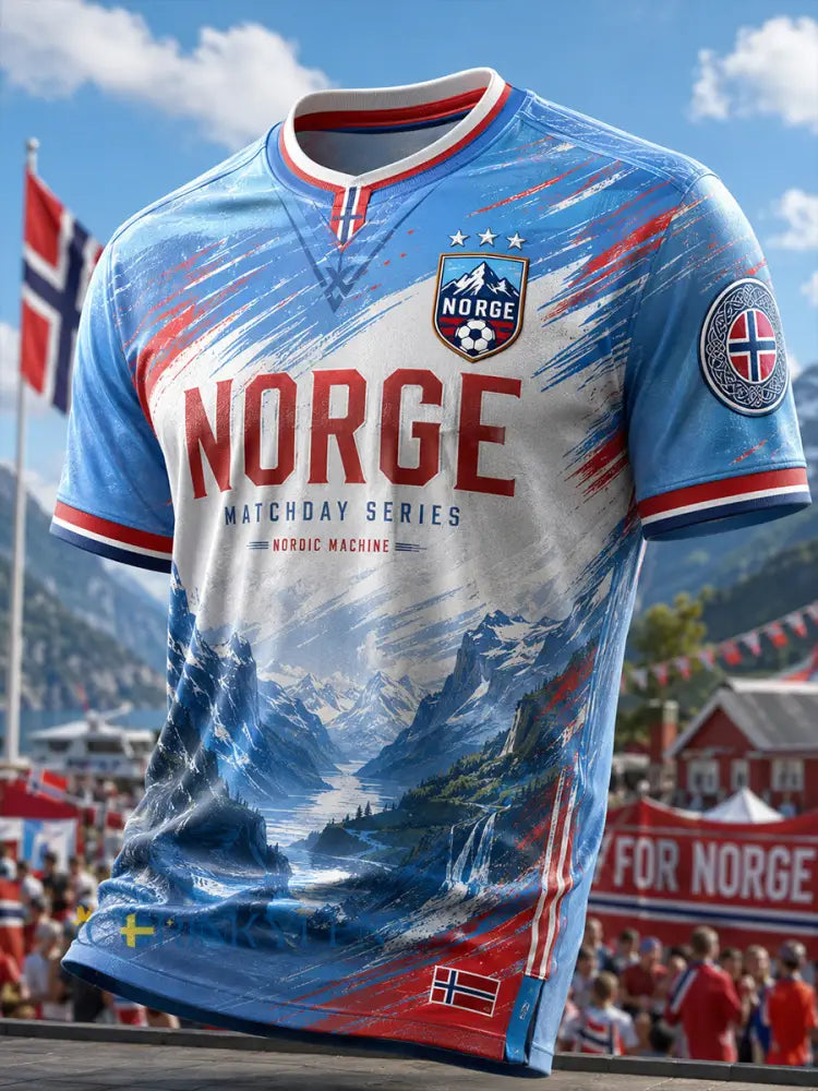 Retro norsk fotbollsfanart-print avslappnad tröja - A / S