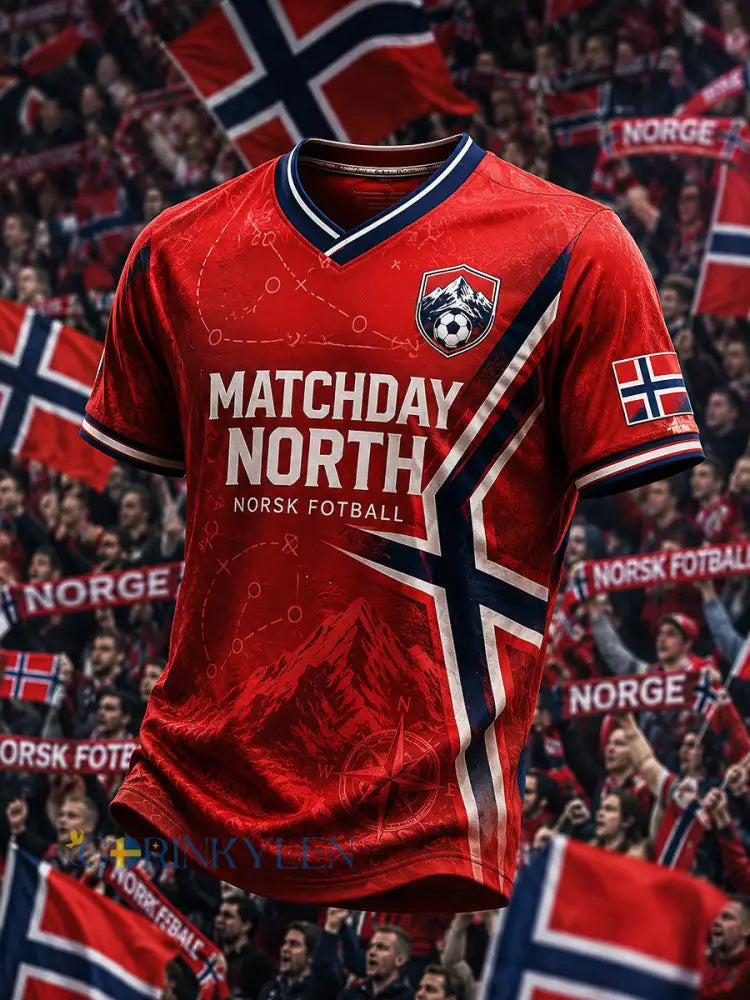 Retro norsk fotbollsfanart-print avslappnad tröja - A / S