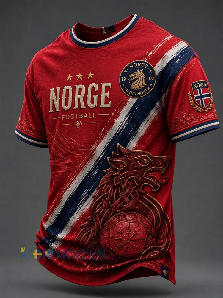 Retro norsk fotbollsfanart-print avslappnad tröja - A / S
