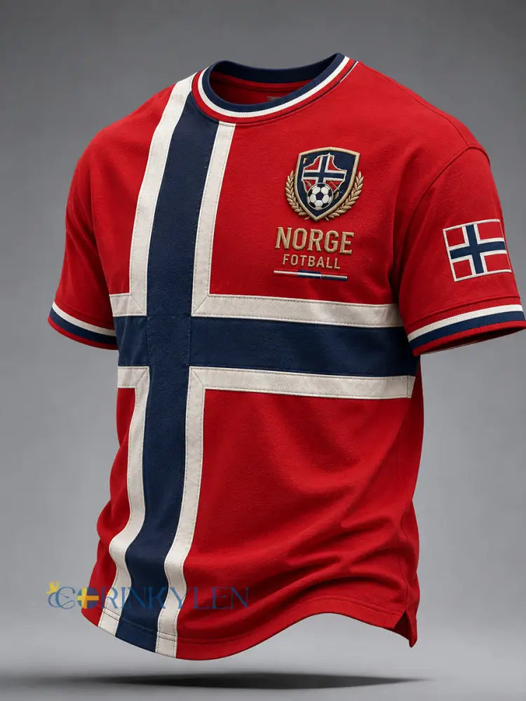 Retro norsk fotbollsfanart-print avslappnad tröja - A / S