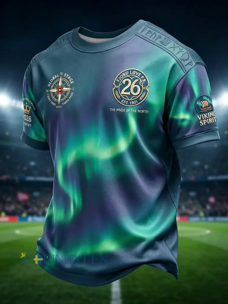 Retro norska fotbollsfan Aurora Casual T-shirt - som bild / S