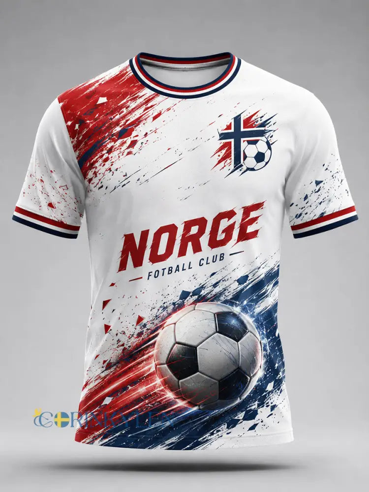 Retro norska fotbollsfläkt konst Print Casual Jersey. - A / S