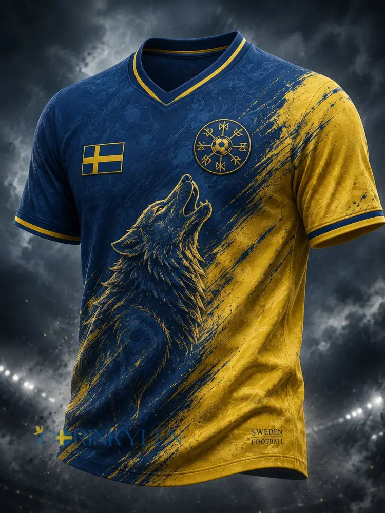 Retro svensk fotbollsfan-konsttryck avslappnad t-shirt - A / S
