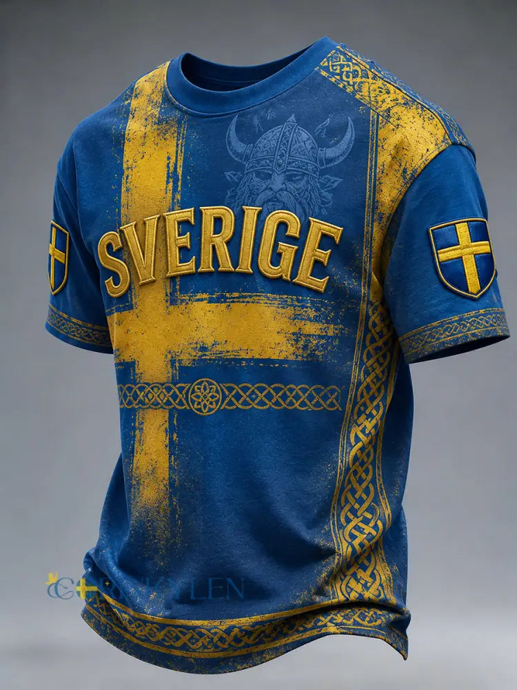 Retro svensk fotbollsfan-konsttryck avslappnad t-shirt - A / S