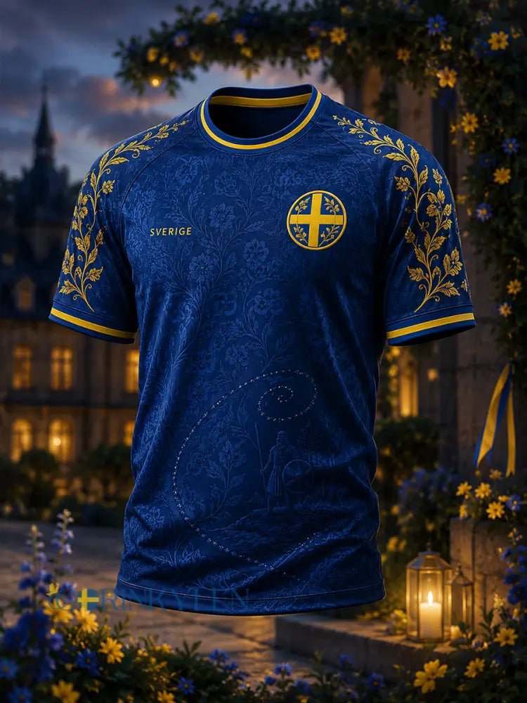 Retro svensk fotbollsfan-konsttryck avslappnad t-shirt - A / S