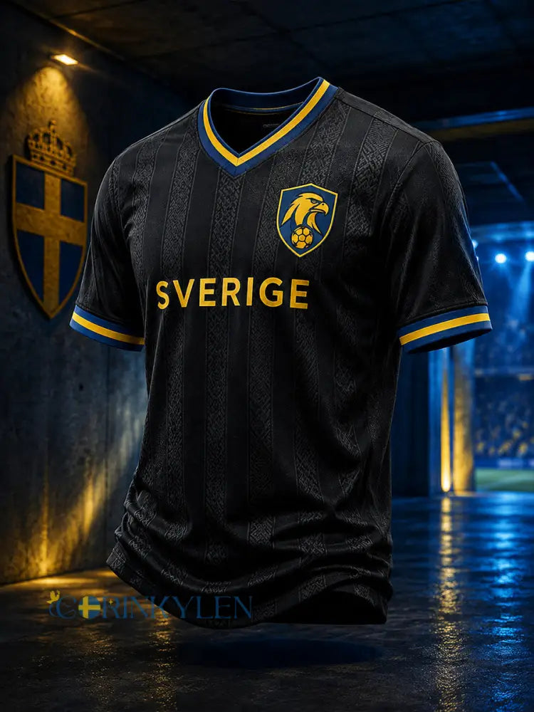 Retro svensk fotbollsfan-konsttryck avslappnad t-shirt - A / S