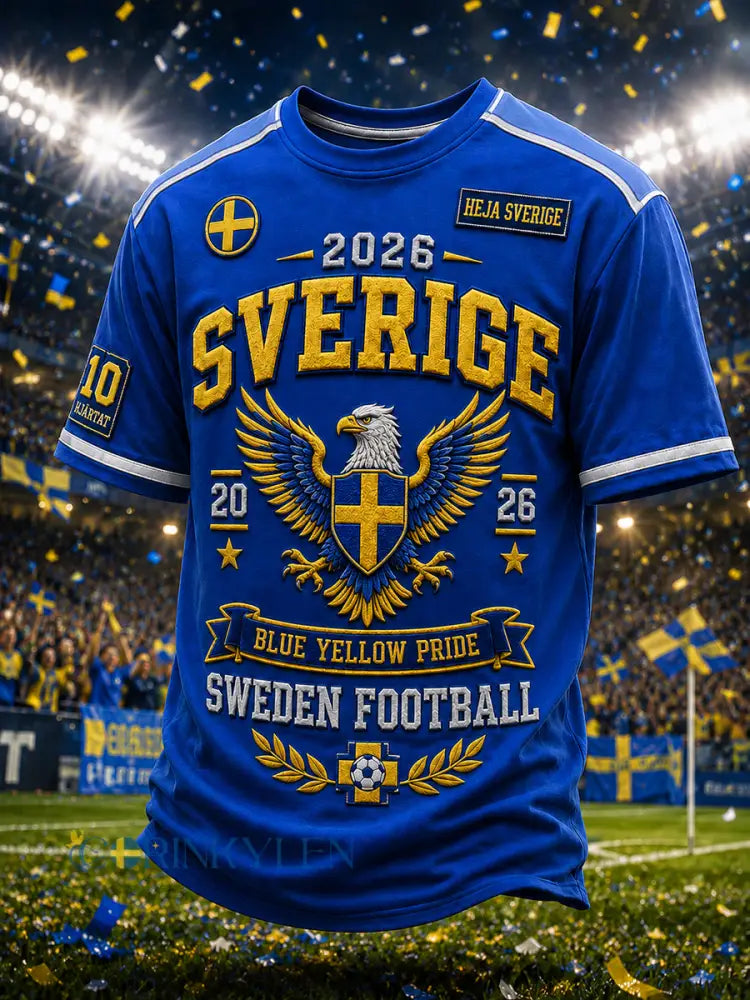 Retro svensk fotbollsfan-konsttryck avslappnad t-shirt - A / S