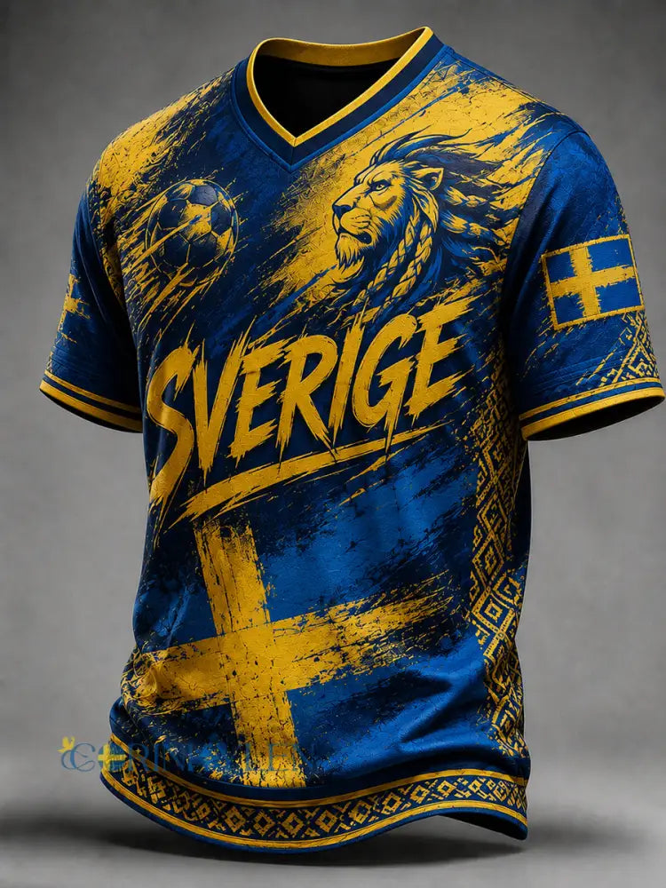 Retro svensk fotbollsfan-konsttryck avslappnad t-shirt - A / S
