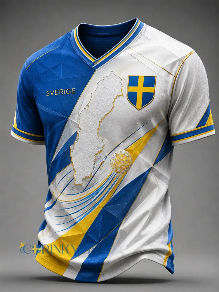 Retro svensk fotbollsfan-konsttryck avslappnad t-shirt - A / S