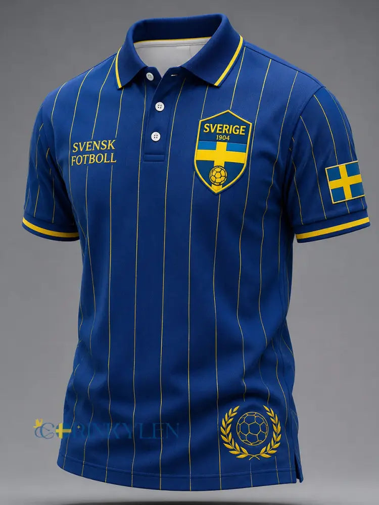 Retro svensk fotbollsfan-konsttryck avslappnad tröja - A / S