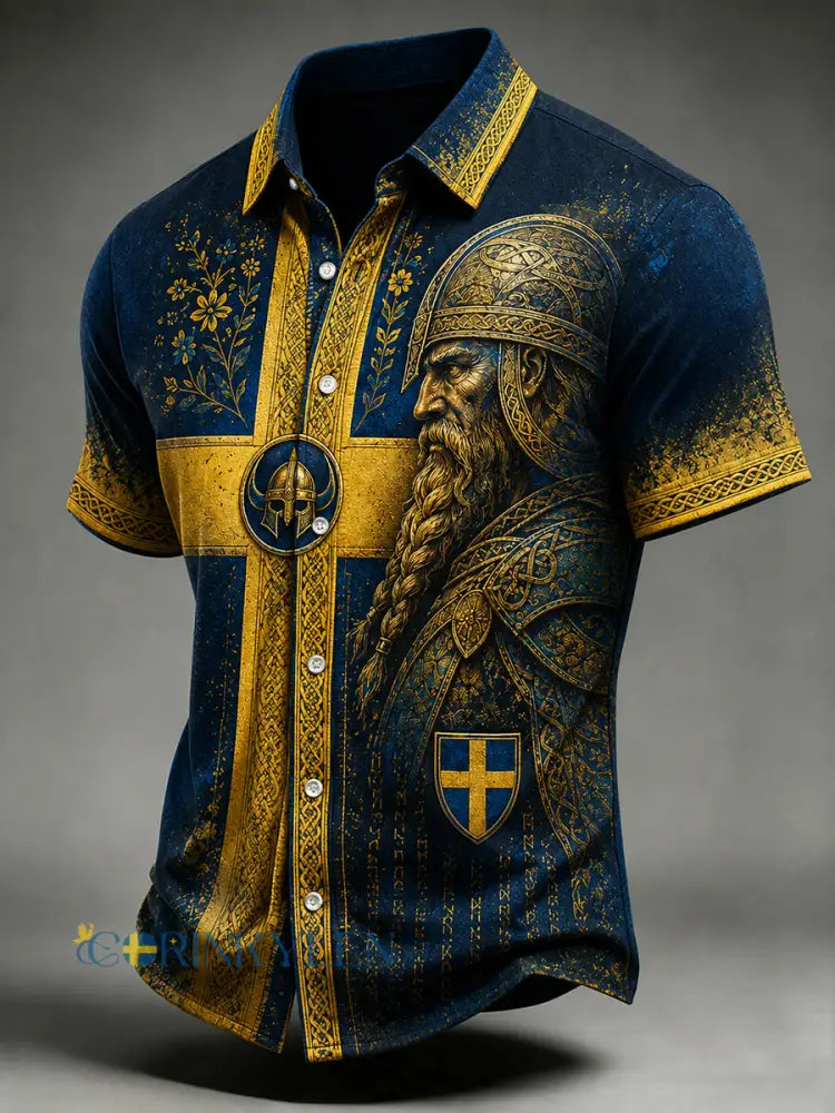 Retro svensk fotbollsfan konsttryck avslappnad tröja - A / S