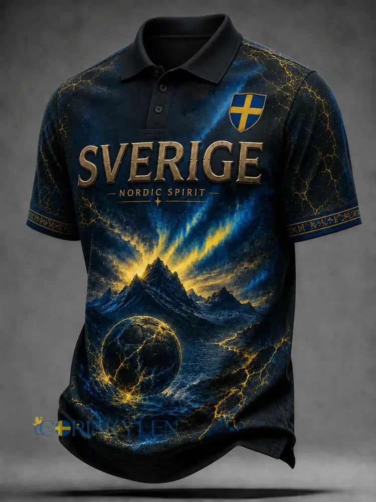 Retro svensk fotbollsfan-konsttryck avslappnad tröja - A / S