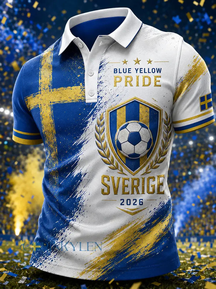 Retro svensk fotbollsfan-konsttryck avslappnad tröja - A / S