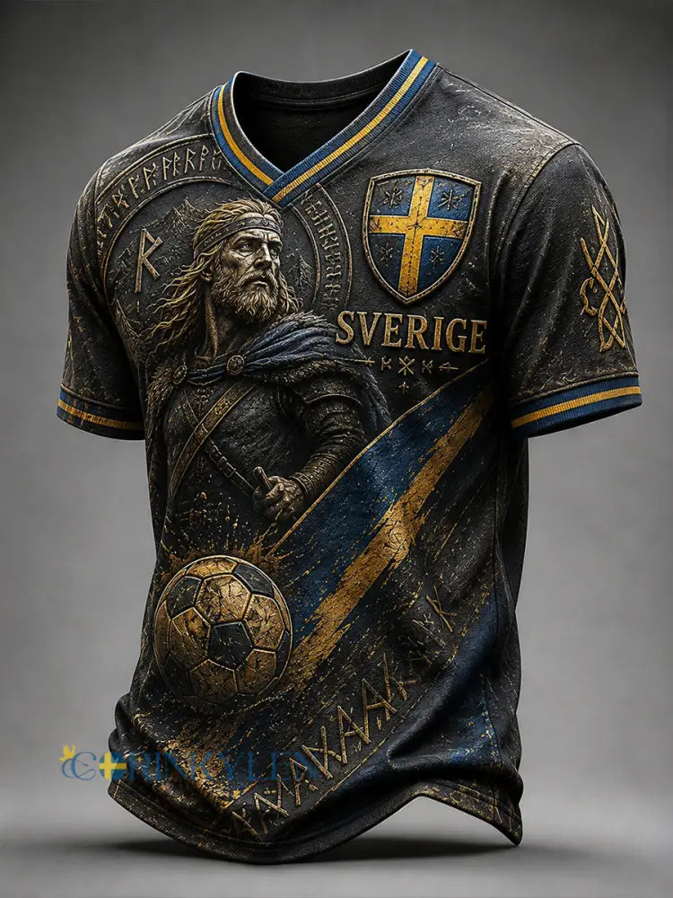Retro svensk fotbollsfan-konsttryck avslappnad tröja - A / S