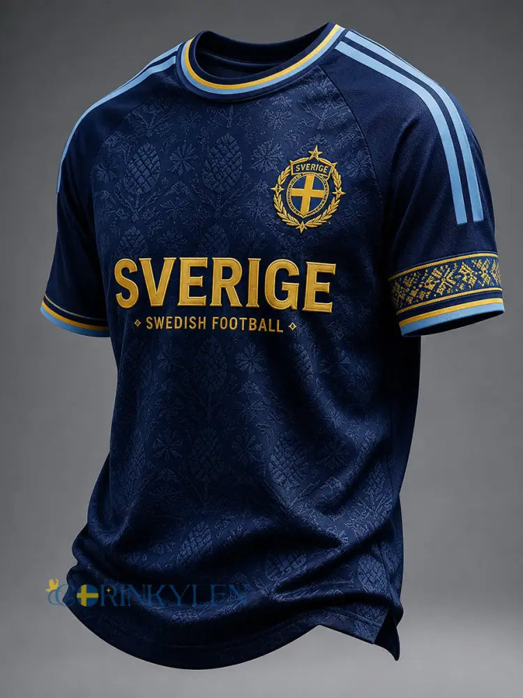 Retro svensk fotbollsfan-konsttryck avslappnad tröja - A / S