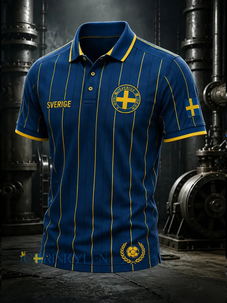 Retro svensk fotbollsfan-konsttryck avslappnad tröja - A / S