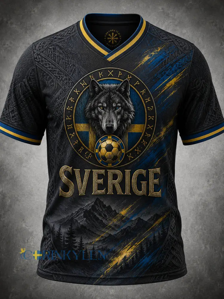 Retro svensk fotbollsfan-konsttryck avslappnad tröja - A / S