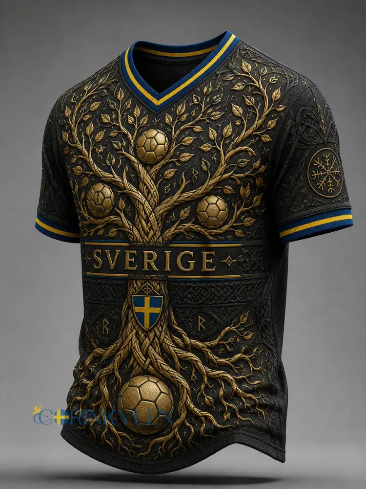 Retro svensk fotbollsfan-konsttryck avslappnad tröja - A / S
