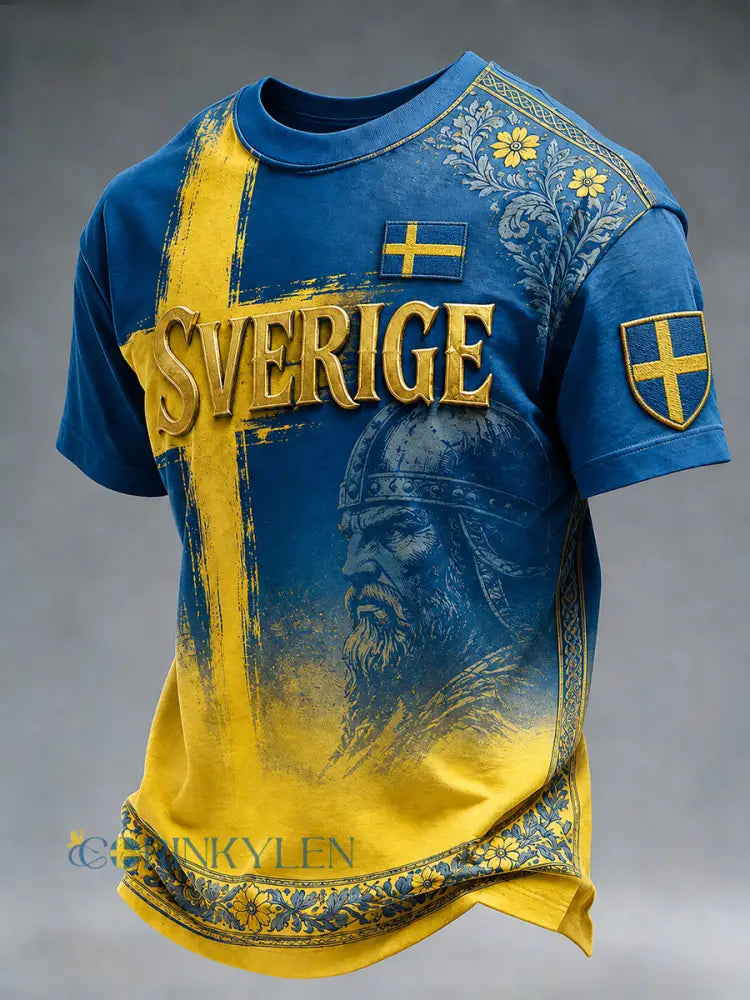Retro svensk fotbollsfan-konsttryck avslappnad tröja - A / S